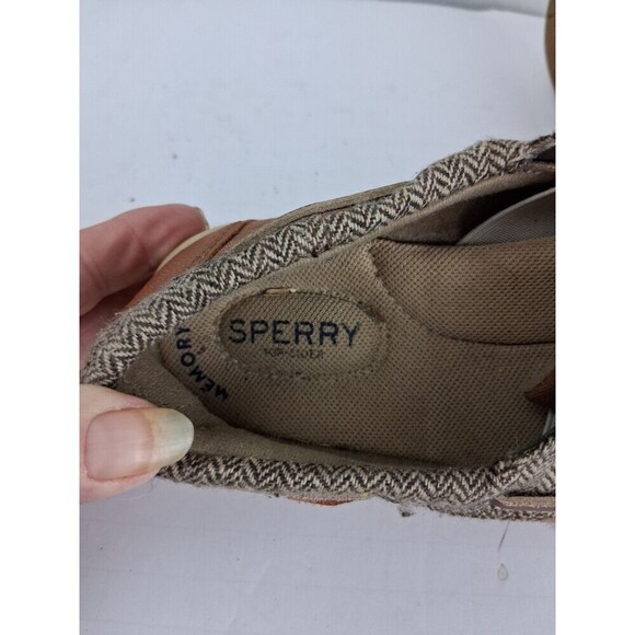 Spreey 7.5 Top Sider Boat Shoes Leather / Fabric Upper Brown Memory Foam #61421 - Picture 10 of 12